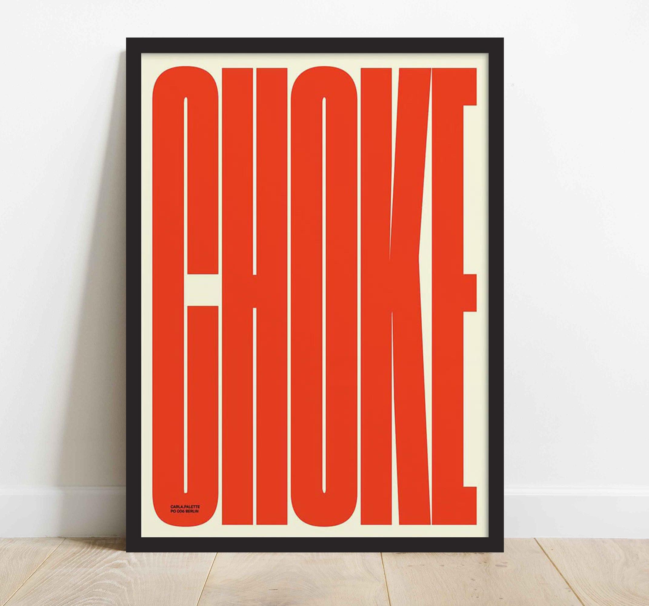 Абстрактный типографический постер CHOKE